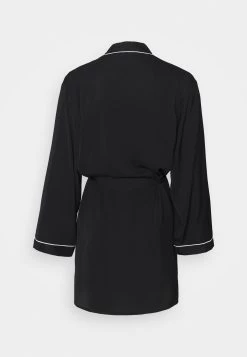 Anna Field Amanda Satin Dressing Gown - Badekåpe - Black -Anna Field 02d6ba585165492c8f07ab44f0a3d177