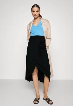 Anna Field Basic Wrap Over Midi Skirt- A-Line Skjørt - Black -Anna Field 264acaf8c7414ababd1c8ed4dc1432a7