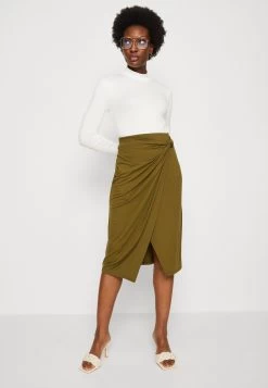 Anna Field Front Knot Midi Skirt - Blyantskjørt - Khaki -Anna Field 461ee7207cb243998c18cf265d0ad4bd