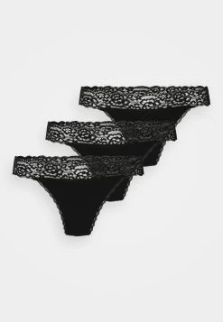 Anna Field 3Pp Margaret Cotton & LaceThong - String - Black -Anna Field 4897e76adea44abf9e99888d6c2e8974