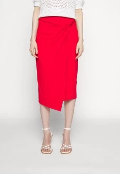 Anna Field Front Knot Midi Skirt - Blyantskjørt - Red -Anna Field 5416aafe16b74467a3d37a8be5316c53