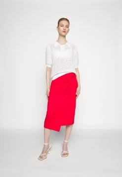 Anna Field Front Knot Midi Skirt - Blyantskjørt - Red -Anna Field 5700a7cc5020448db886e59540152e63