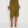 Anna Field Front Knot Midi Skirt - Blyantskjørt - Khaki -Anna Field 933a7b9984fc46649021338a1ef42a76