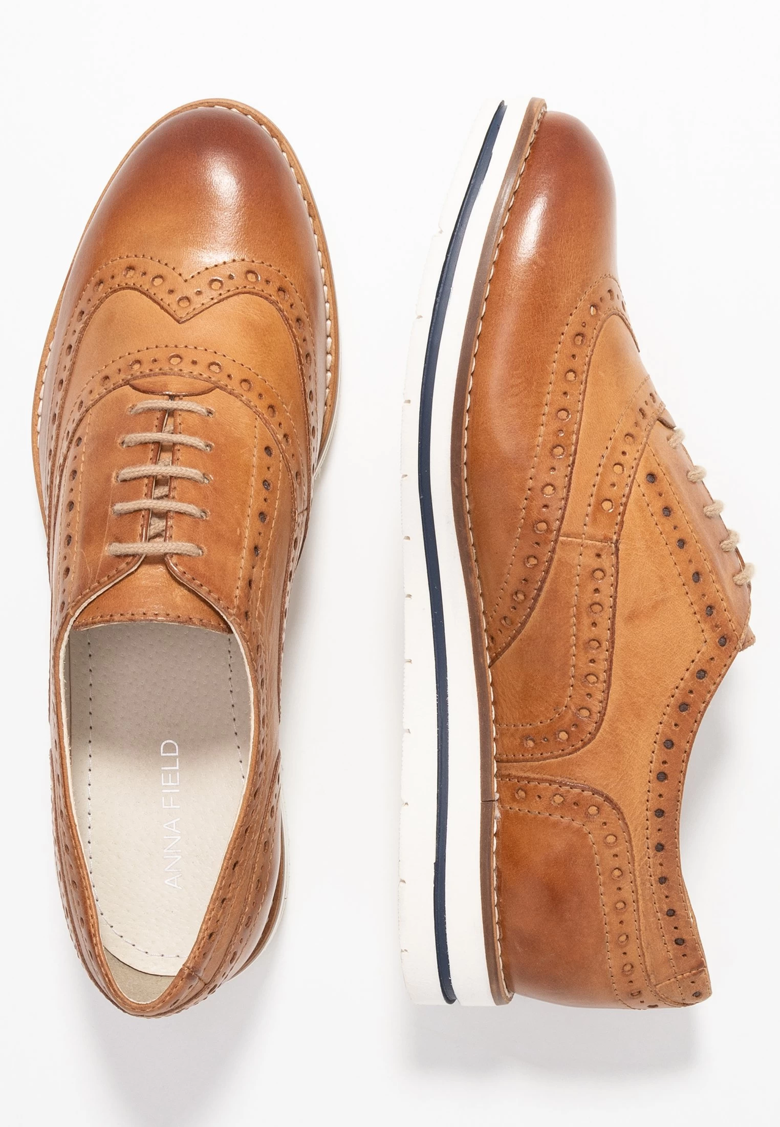Anna Field Leather - Casual Snøresko - Cognac 6 Anna Field Leather - Casual Snøresko - Cognac - Bilde 4