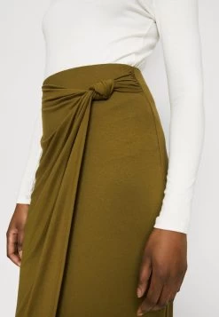 Anna Field Front Knot Midi Skirt - Blyantskjørt - Khaki -Anna Field d576750e077445fb85b1a7e2454a7d44