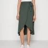 Anna Field Basic Wrap Over Midi Skirt- A-Line Skjørt - Light Green -Anna Field f11c32e4a25241f5a0570cb7352e6aec