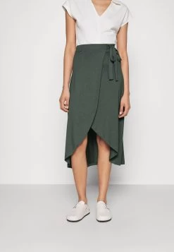 Anna Field Basic Wrap Over Midi Skirt- A-Line Skjørt - Light Green